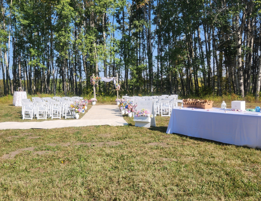 Peyten and Sara's wedding at a family acreage near Barrhead, Alberta — planned by JK Weddings & Events