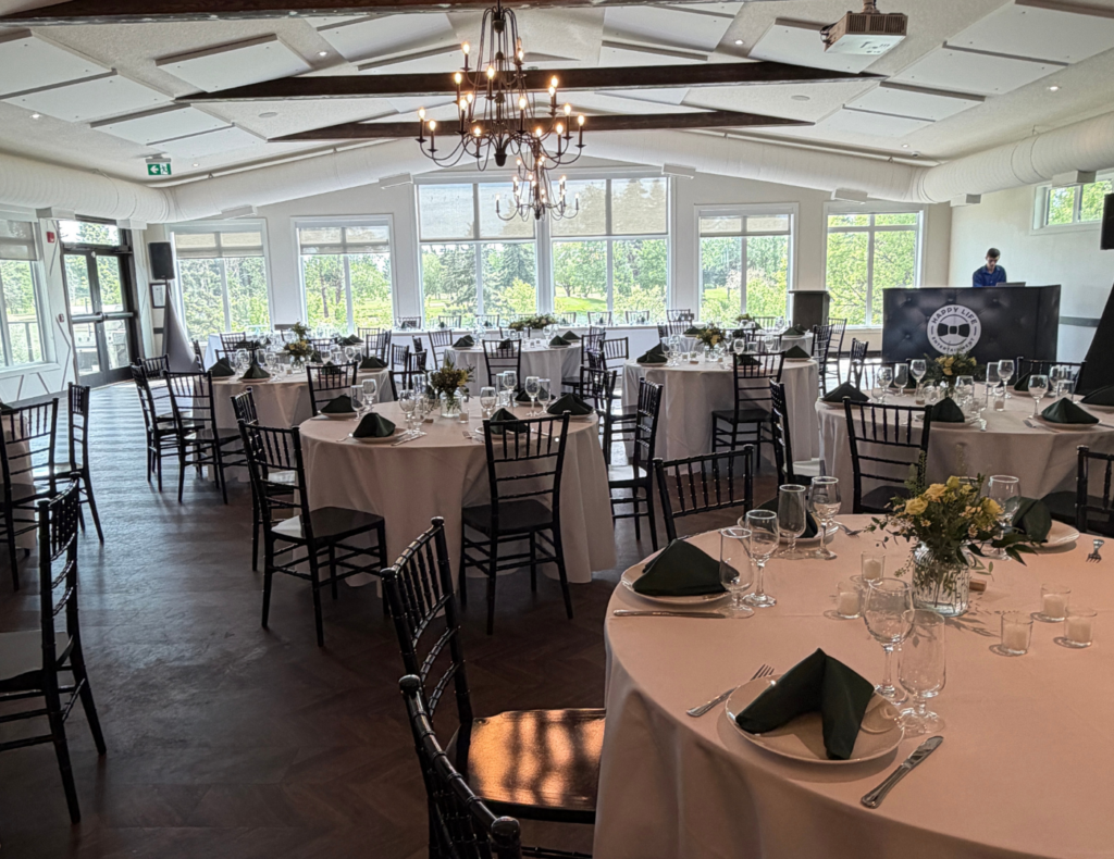 Keeley and Jared's wedding — ceremony at St. Vital Church in Beaumont and reception at the Leduc Golf and Country Club, Alberta — planned by JK Weddings & Events