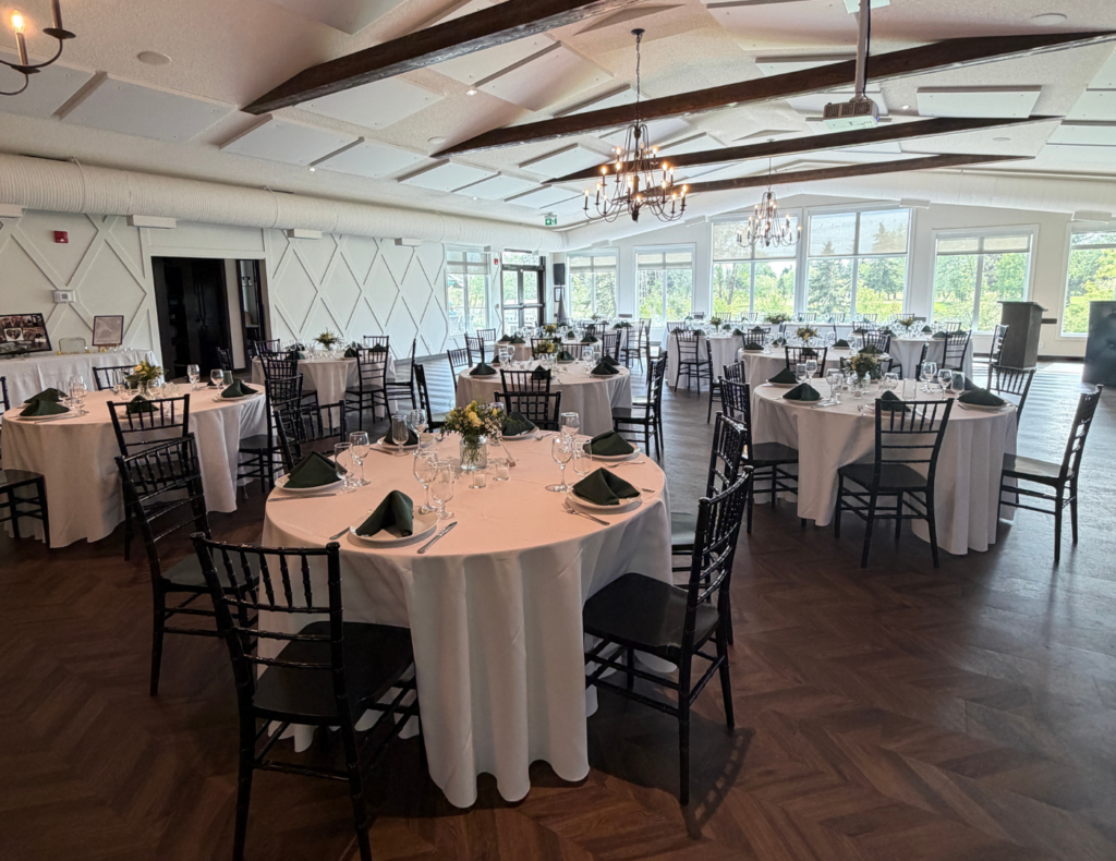 Keeley and Jared's wedding — ceremony at St. Vital Church in Beaumont and reception at the Leduc Golf and Country Club, Alberta — planned by JK Weddings & Events
